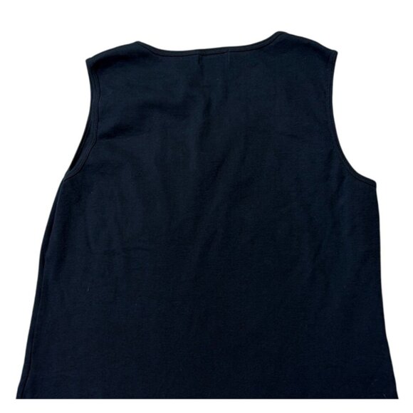 Chicos Black Sleeveless V-Neck Ruched Top With Lace Trim Size XL - Picture 5 of 5